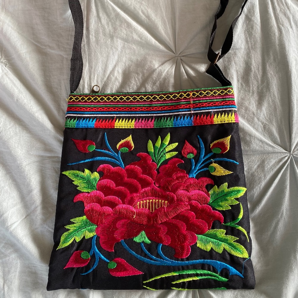 Mexican Embroidered Crossbody Adjustable Bag